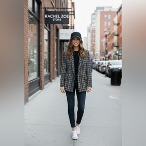Rachel Zoe Women's Black and White Tweed Blazer